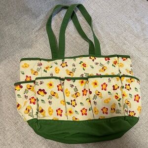 Disney Winnie the Pooh Green Cotton Canvas Gardening Outdoors Tote Bag